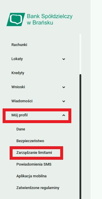 EbankNet zmiana limitów 1
